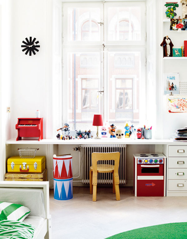 colourful boys study corner