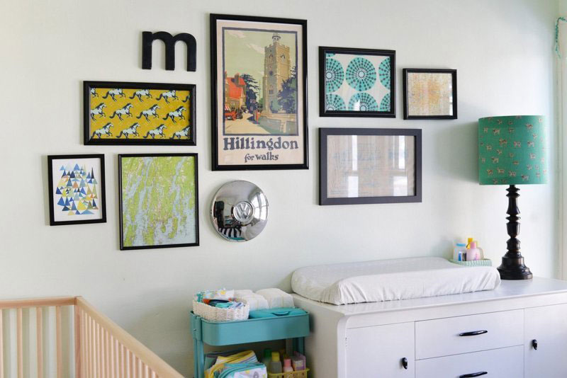 vintage and modern nursery for boy