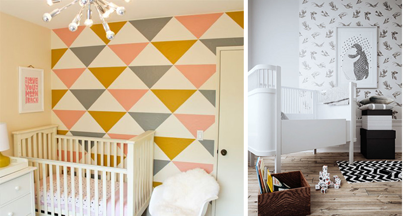 accent walls in nursery rooms