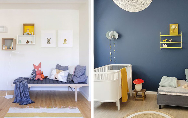neutral gender kidsrooms with colours