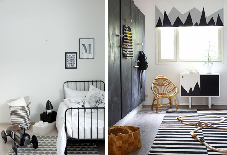 10 Black and White Boysrooms on Kids Interiors