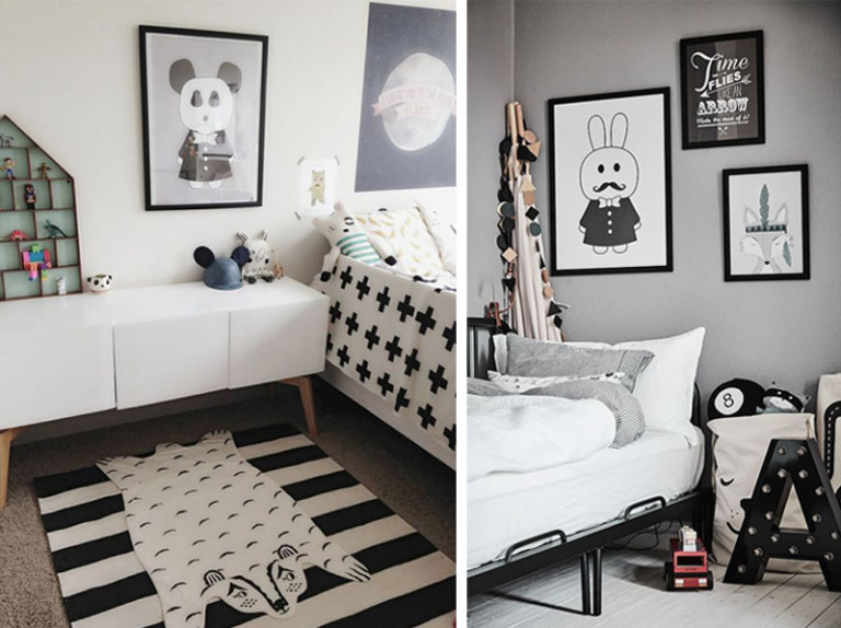 10 Black and White Boysrooms on Kids Interiors