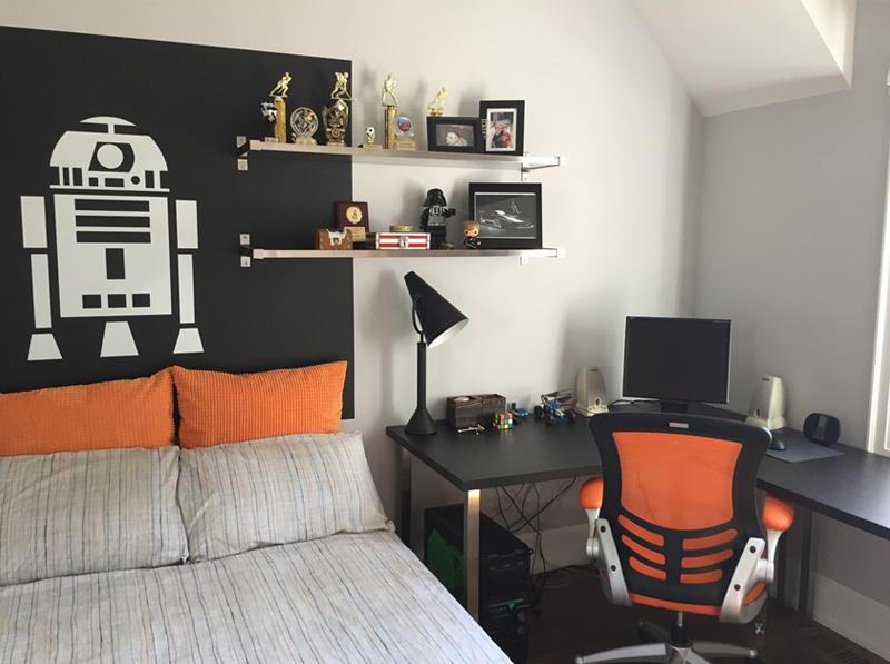 black orange boysroom