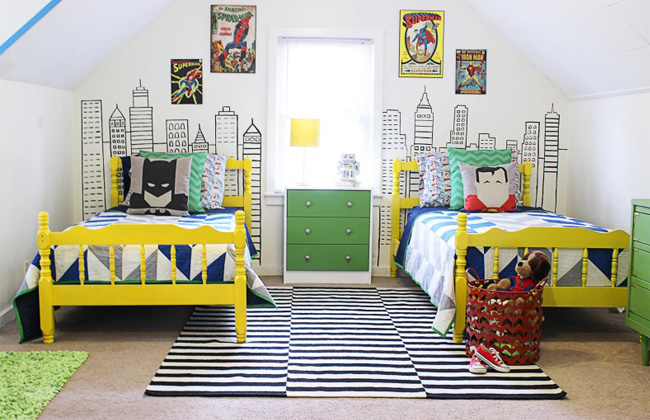 shared kidsroom without bunkbeds
