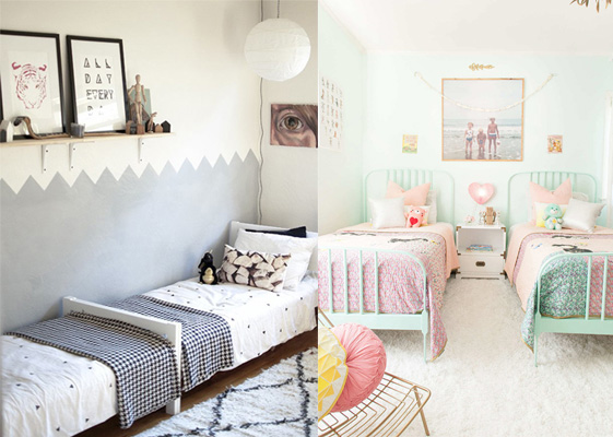 Shared Kidsrooms without Bunkbeds on Kids Interiors