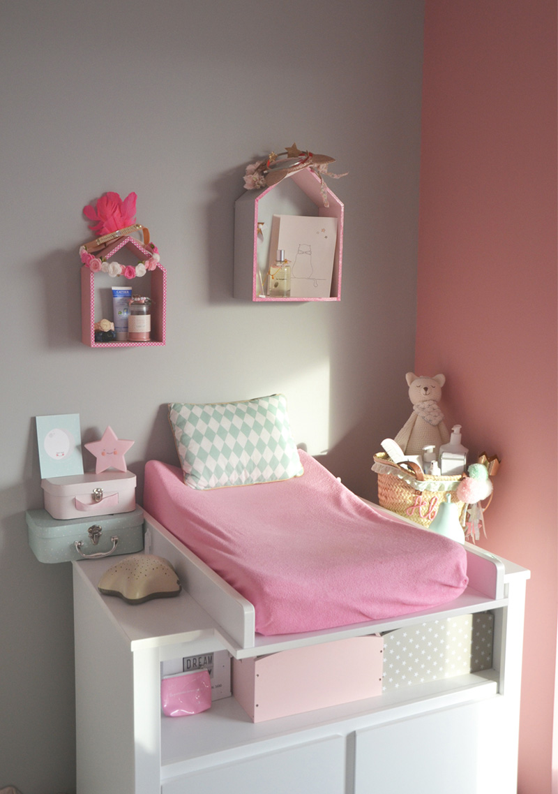 pink changing table