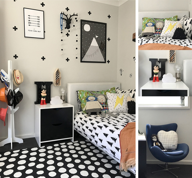 monochrome boysroom colour