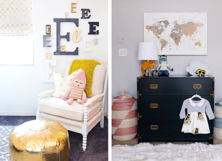 Kidsrooms with Gold Details - by Kids Interiors