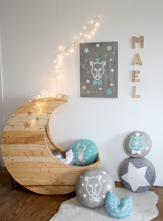 moon nursery crib