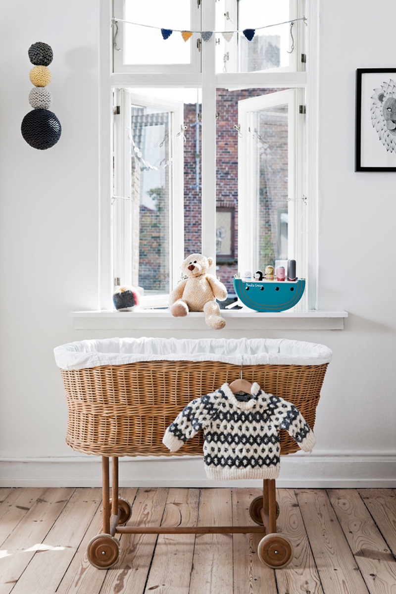 wicker nursery crib