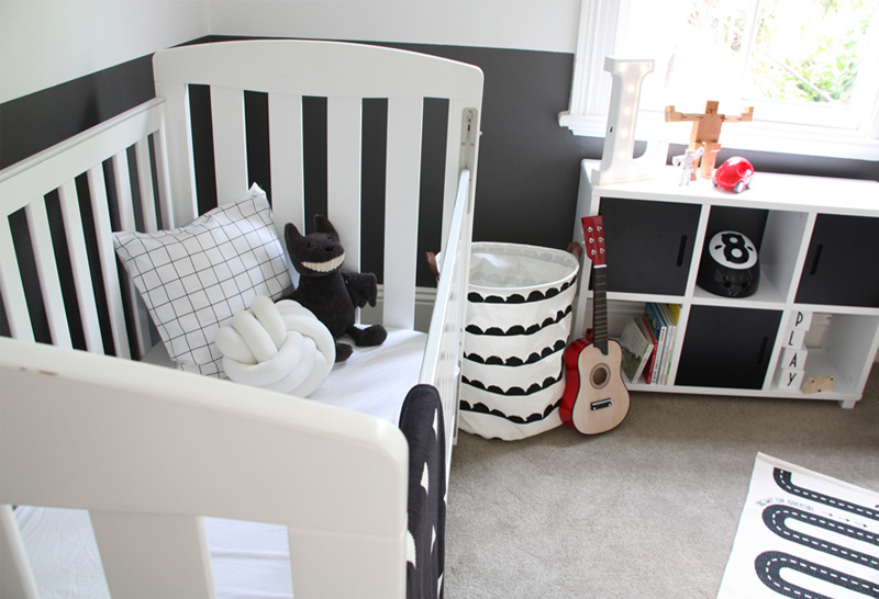 white nursery crib