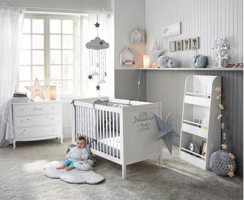 cosy grey white nursery