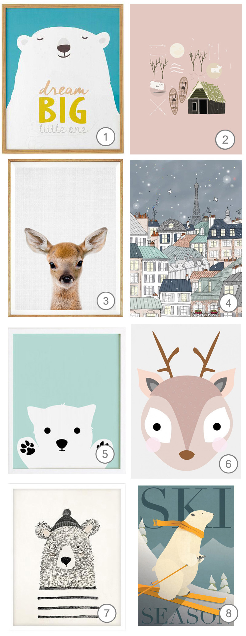 wintery kids posters