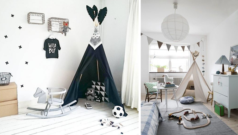 teepees and playtents in boys' rooms -kids interiors