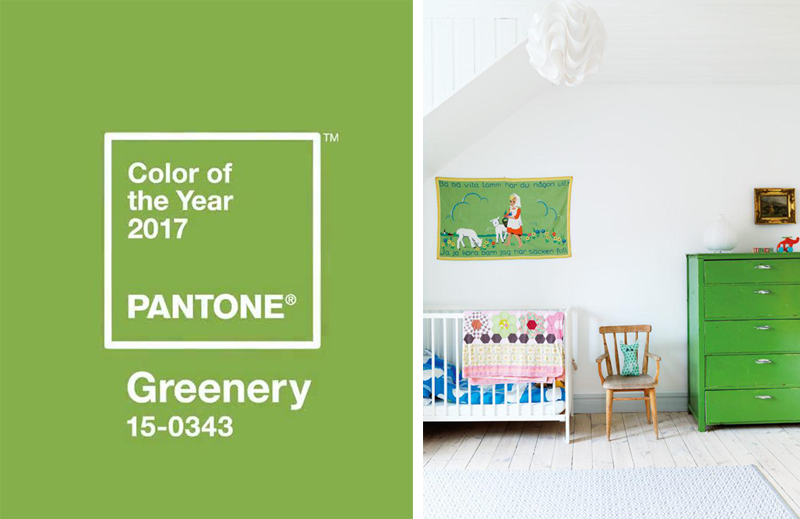 pantone greenery kids rooms