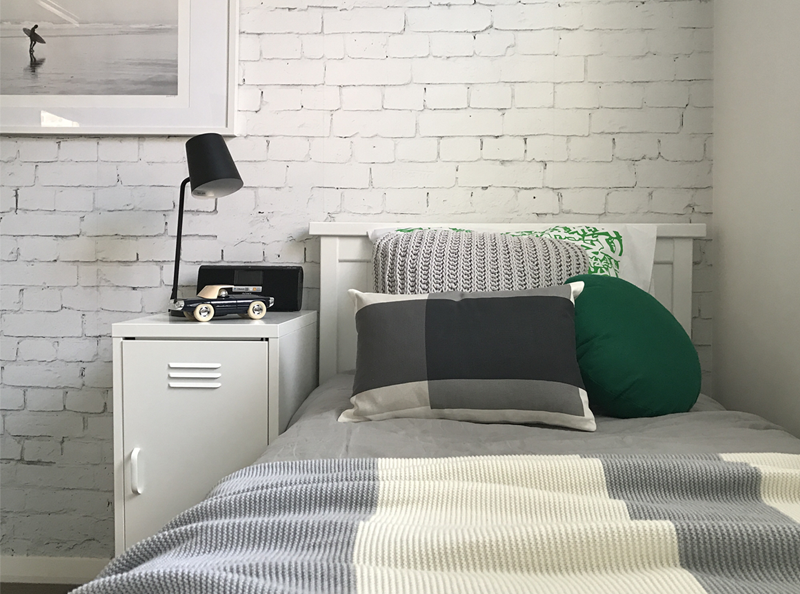 green grey white boys room