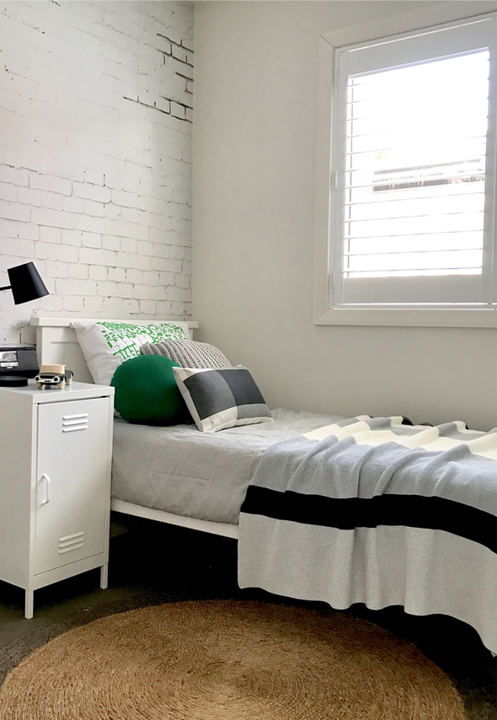 Jack's Green and White Boys Room designed by Nest for Kids