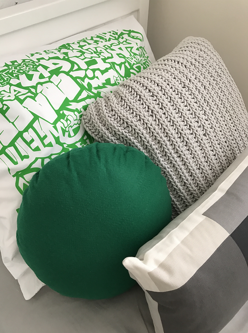 green grey pillows