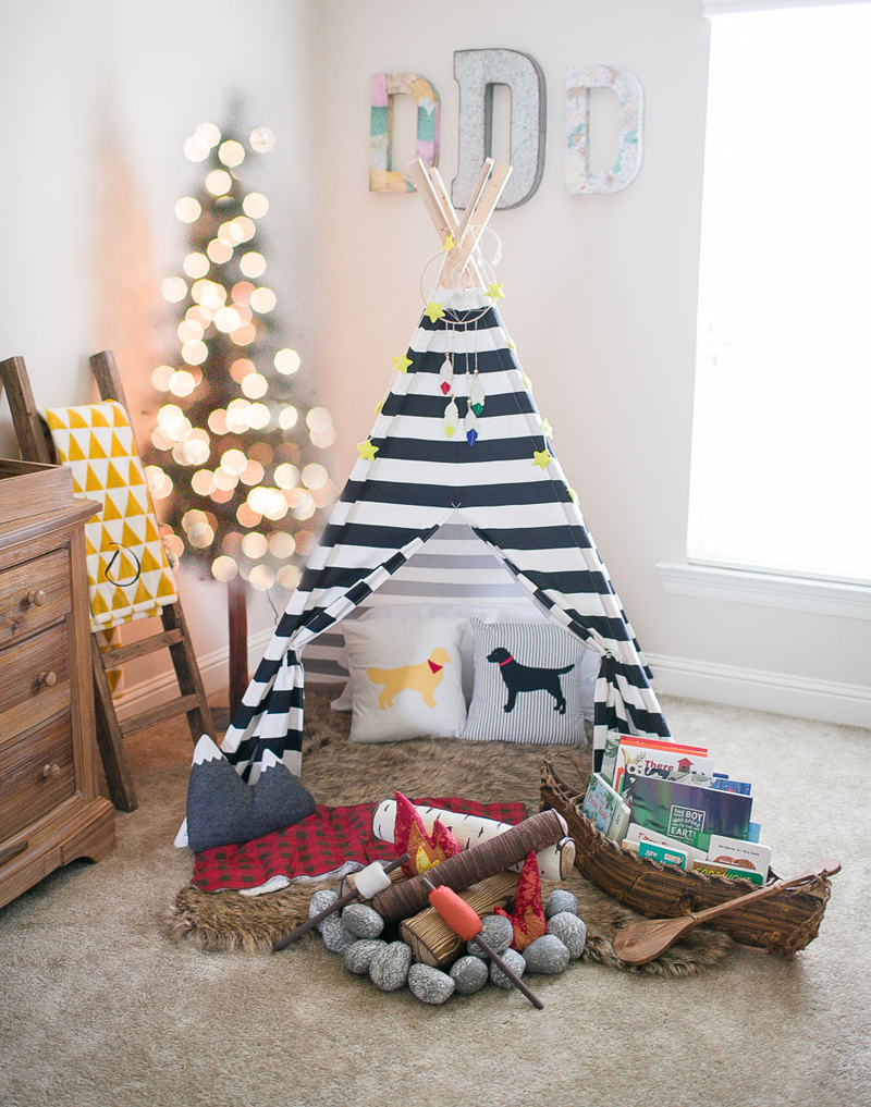 teepee with stripes