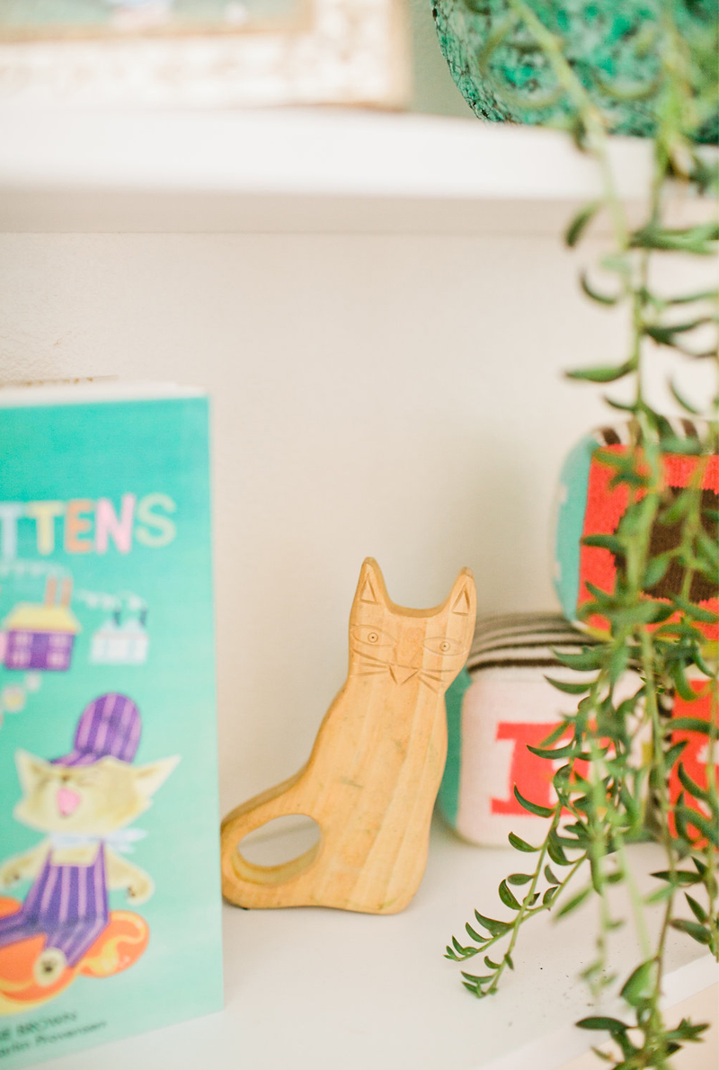 wooden cat figurine