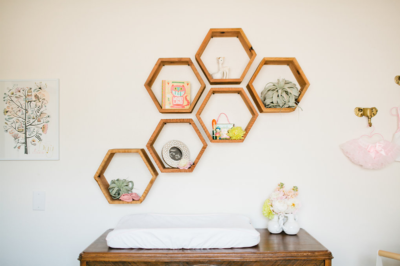 hexagon shelves nursery