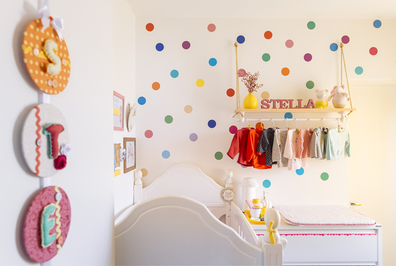 colourful wall dot decals