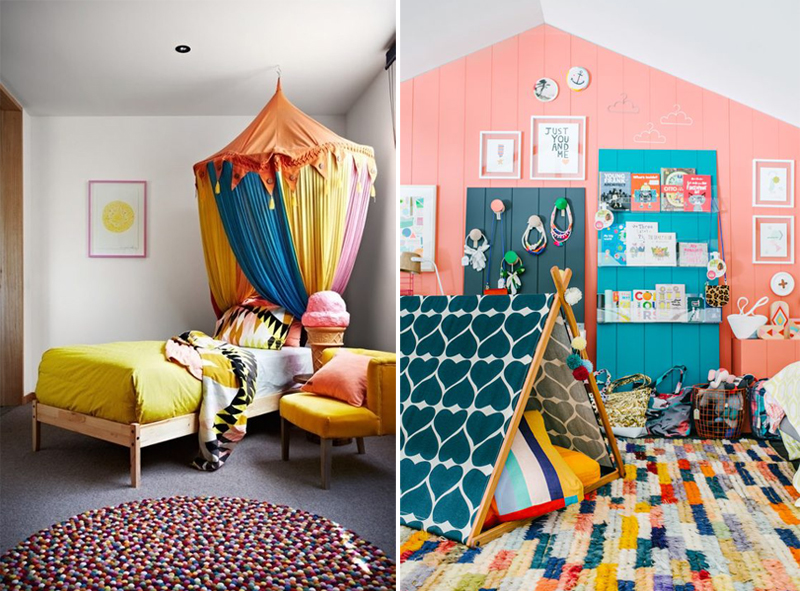 eclectic colourful kids rooms