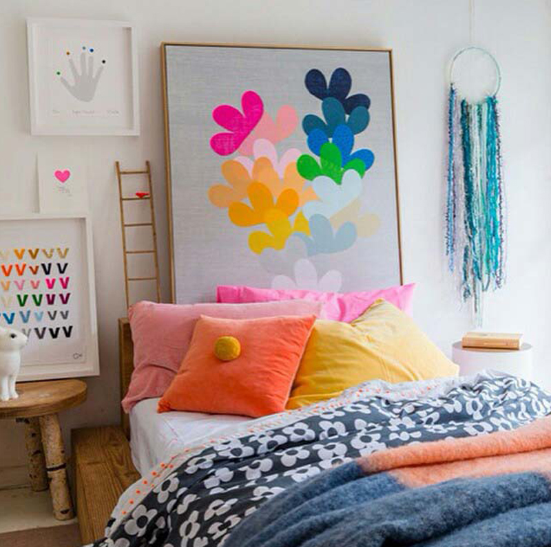 bright colourful girls bedroom