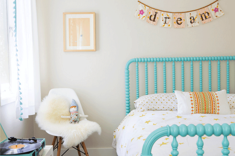 turquoise kids bed