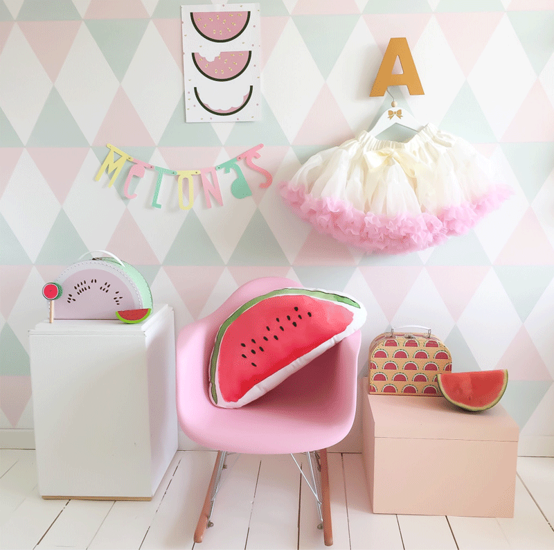 watermelon décor ideas for kids bedrooms - kids interiors