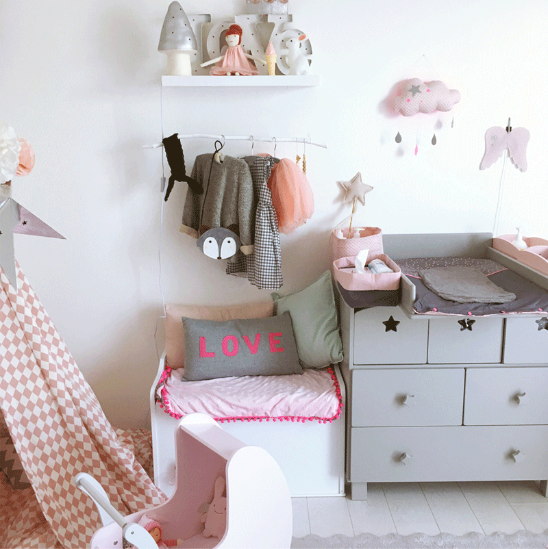 grey nursery dresser