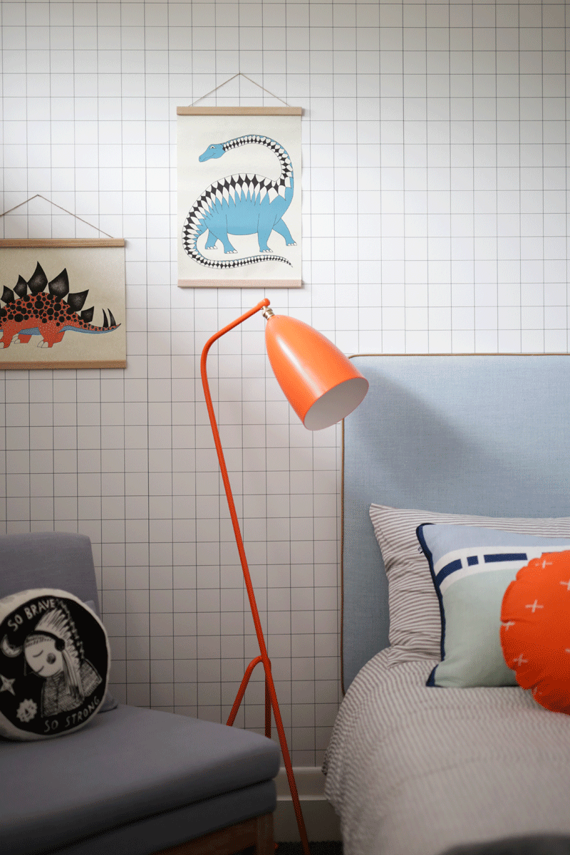 orange bedside lamp kids 