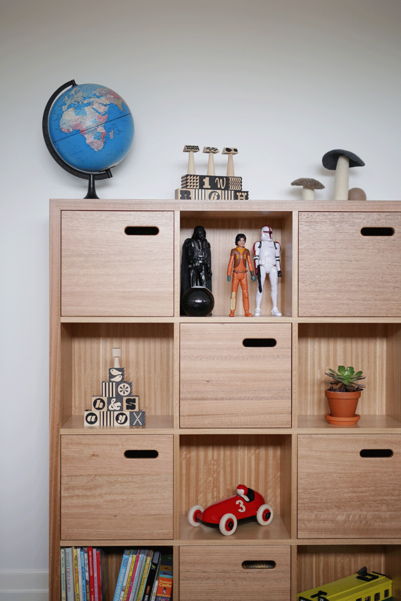 wooden shelves to display toys
