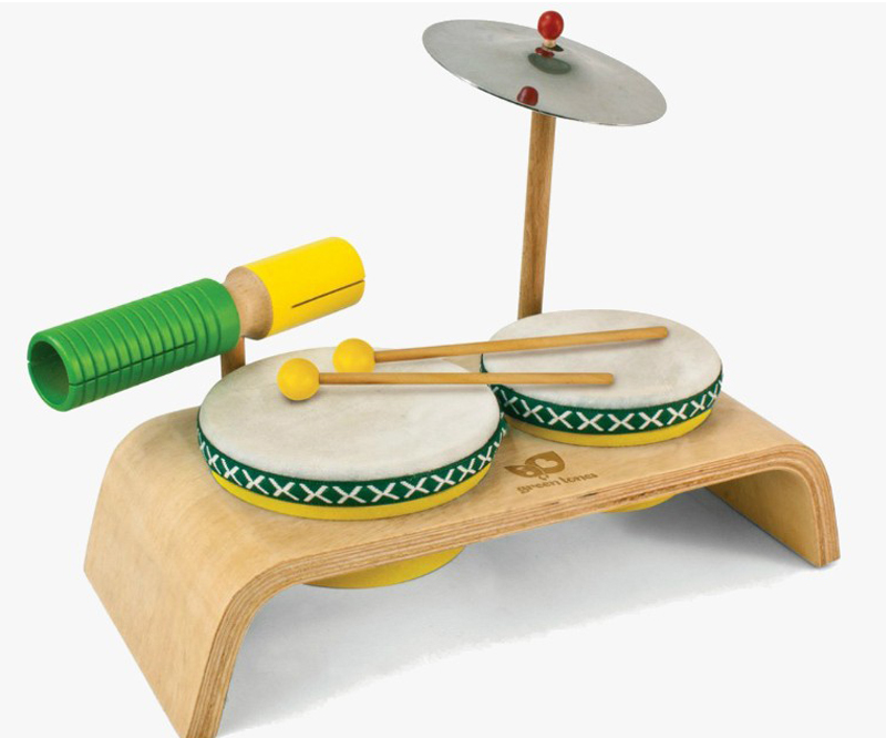 Kids Wooden Tambourine Printing Flower Hand Held Drum Baby Bedtime Toy In UK 