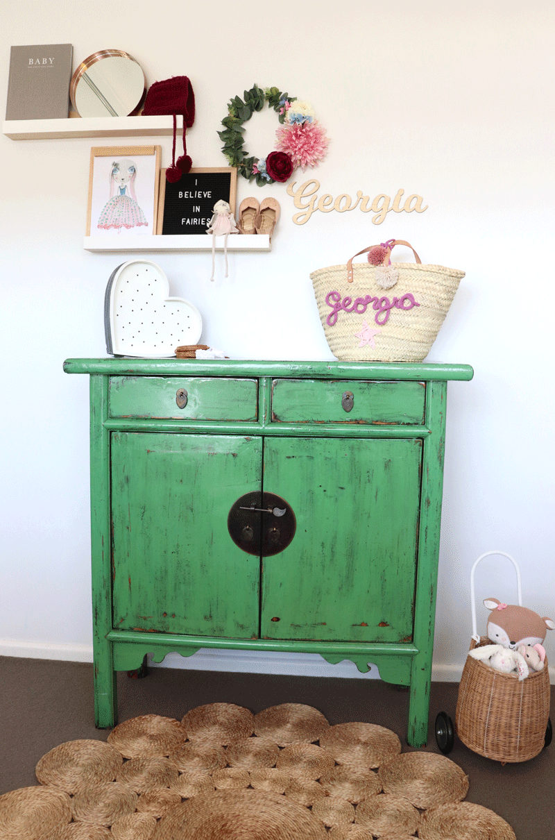 vintage green dresser