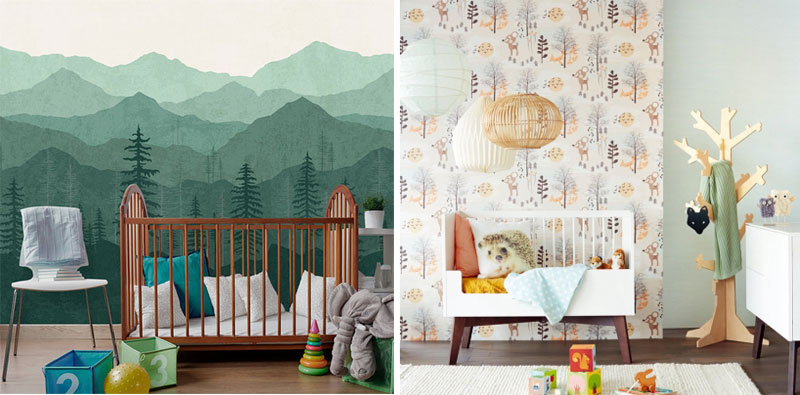 DIY forest glade in a children's room - from color concept to