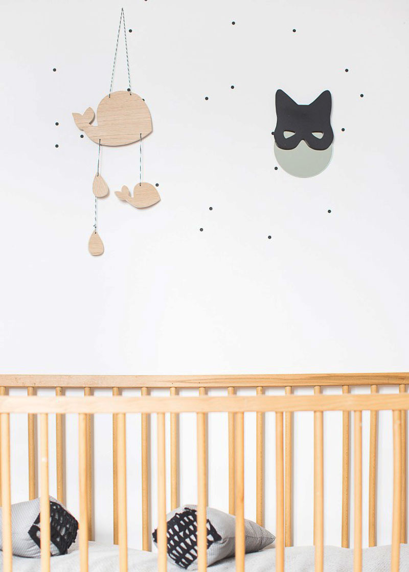 wooden whale nursery mobile garland