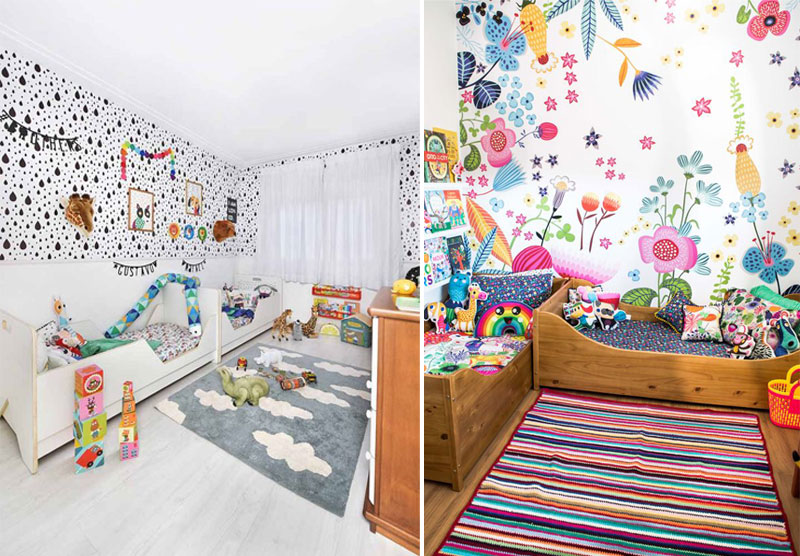 colourful shared kids room