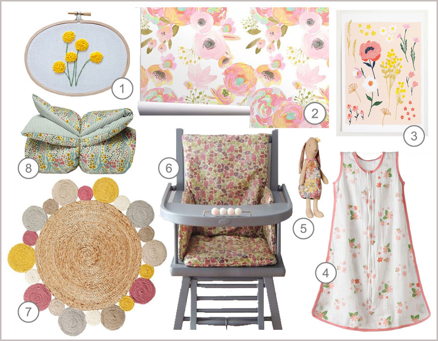 flowery baby kids décor
