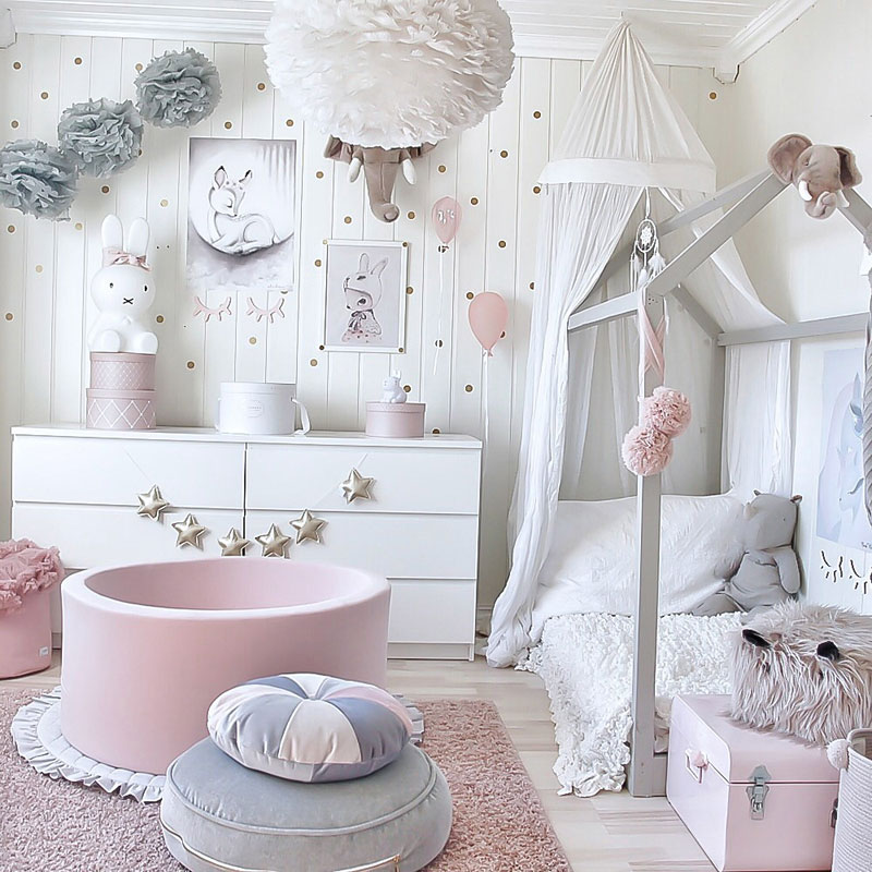 pink and grey girl's room