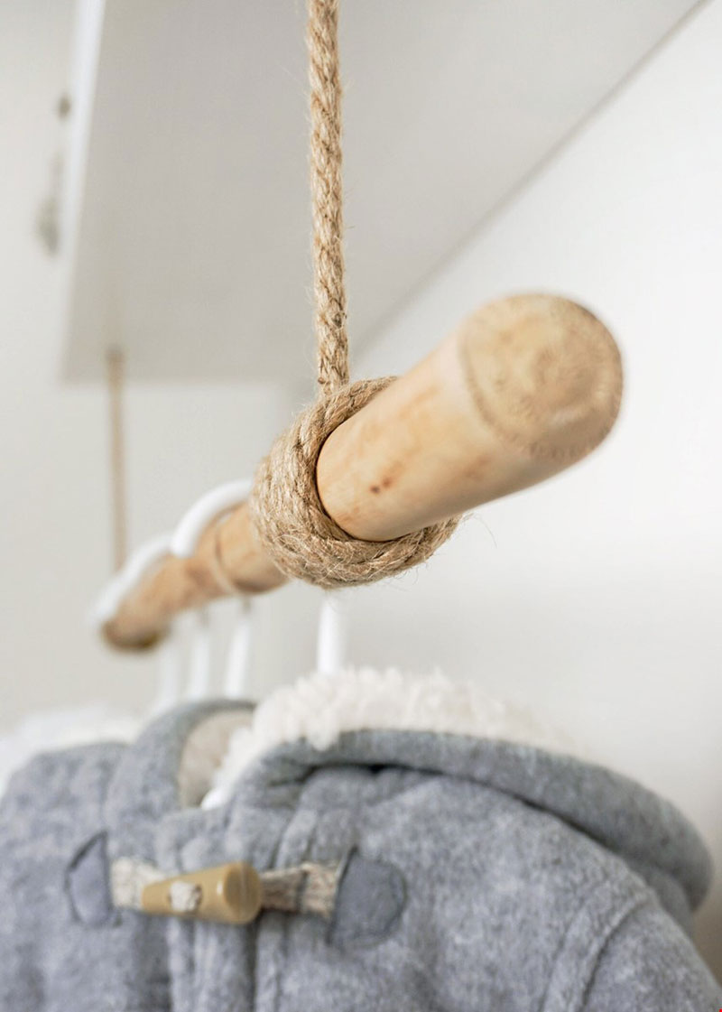 wooden pole for clothing rack