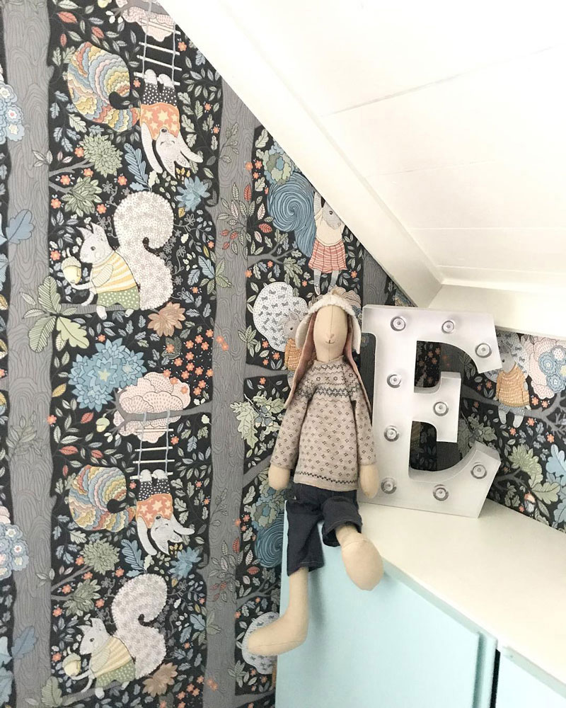 whimsical wallpaper for a boys room