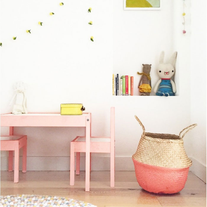 coral pink kids decor