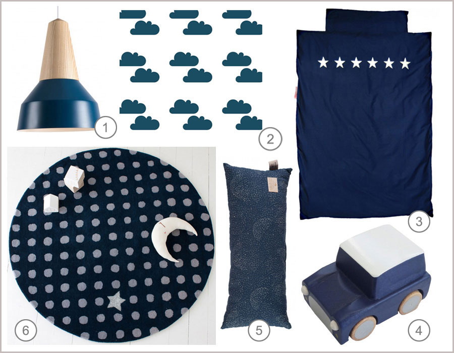 midnight blue kids decor