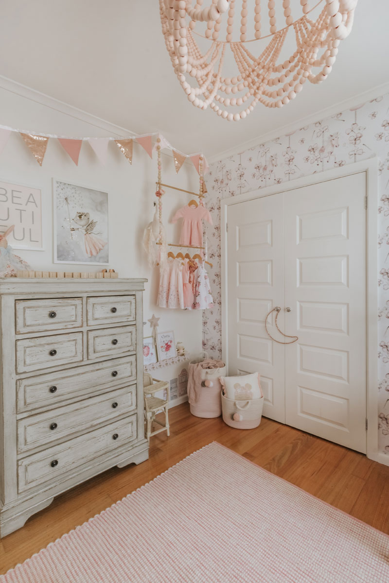 white vintage style nursery dresser