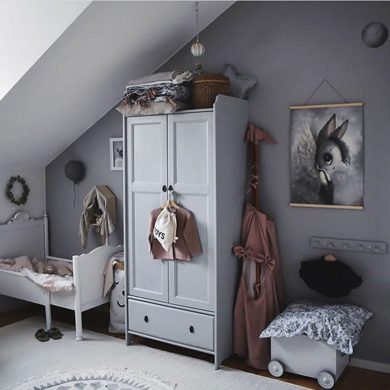 grey girls bedroom