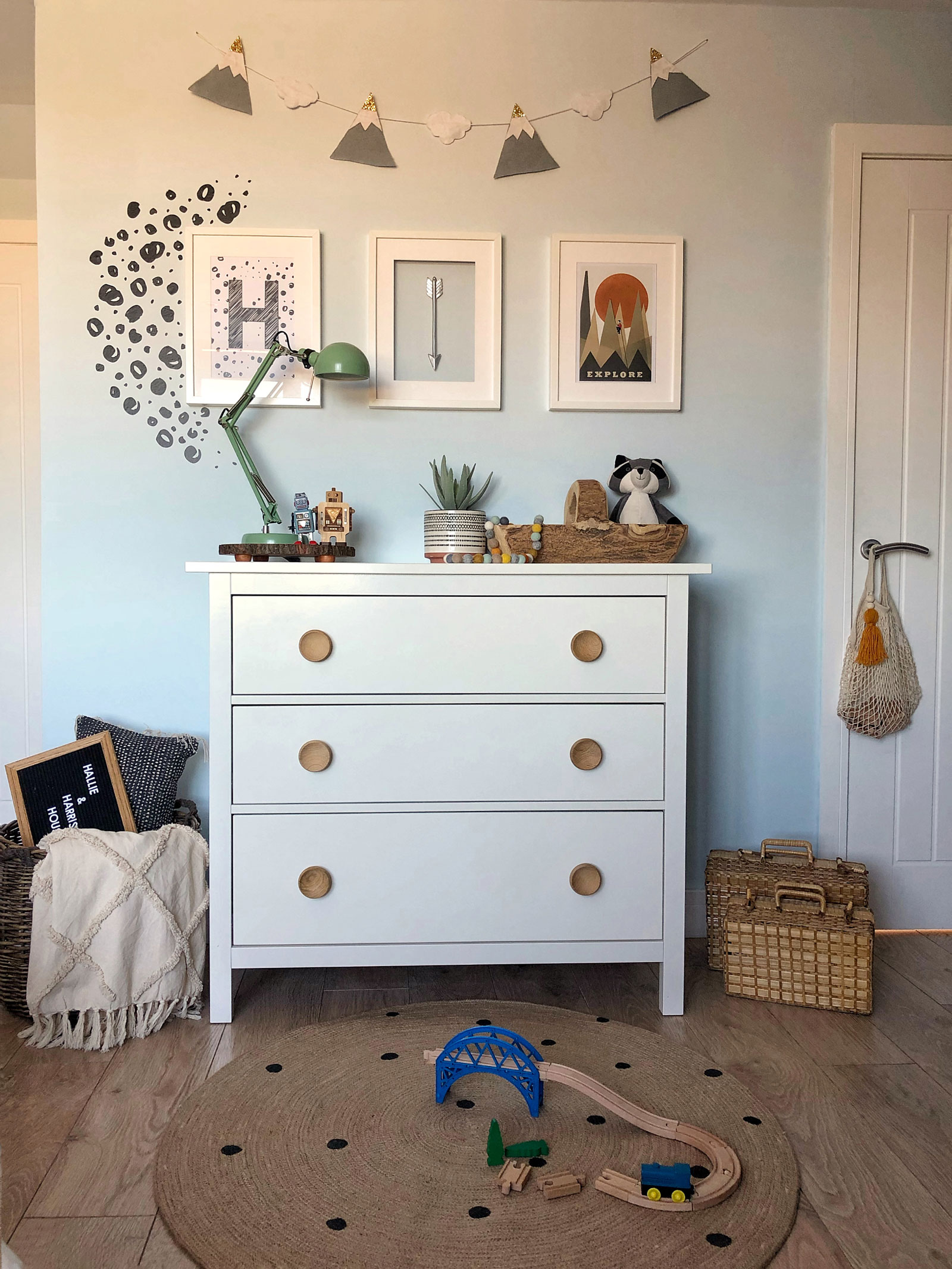 white changing table