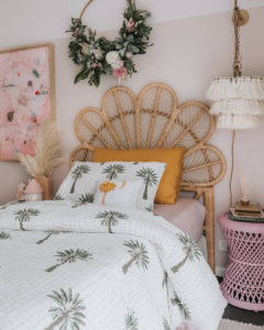 vintage rattan headboard