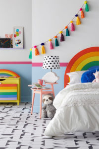rainbow headboard kids