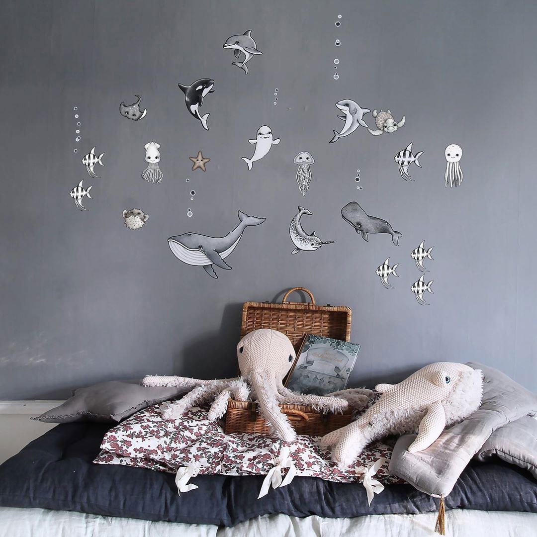 sea creatures wall decals